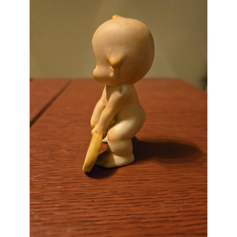 Vintage Bisque Porcelain Kewpie Baby Figurine Tennis Player Sport Collectible - Picture 4 of 7
